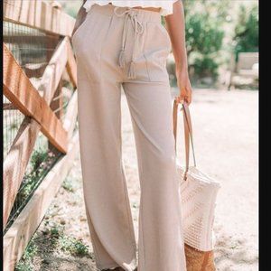 Almond Wide-Leg Pants